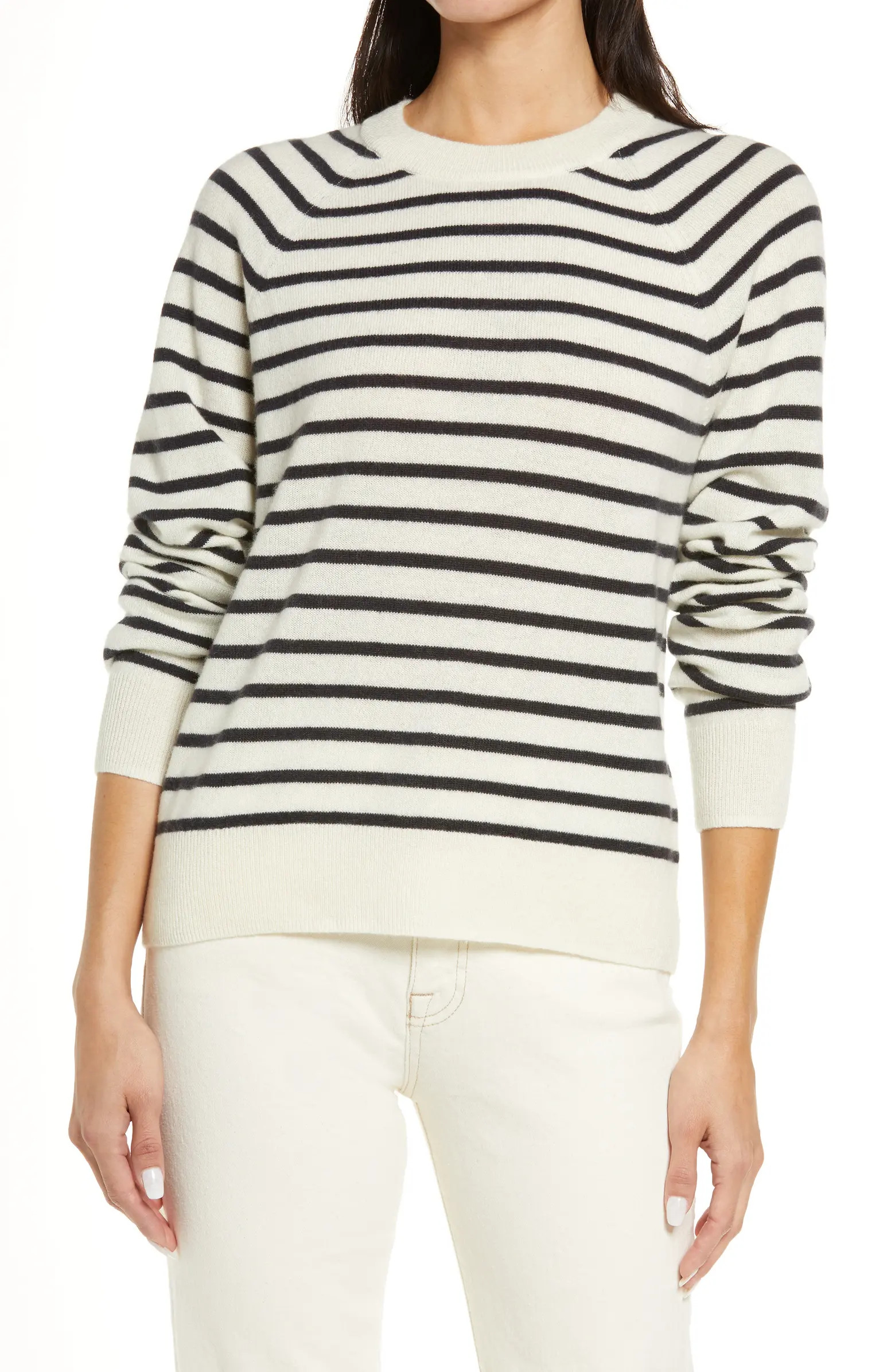 Samsøe Samsøe Boston Stripe Crewneck Cashmere Sweater | Nordstrom | Nordstrom