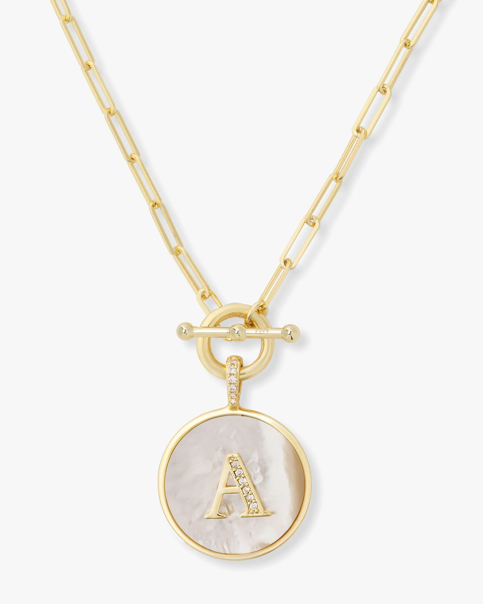 Love Letters Medallion Necklace 24mm - Gold - A | Melinda Maria Jewelry