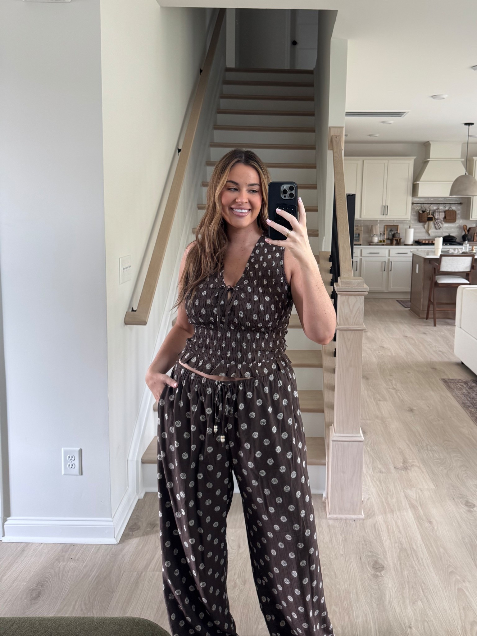 Spring break resortwear matching set wearing large top and XL tall pants! 

#LTKMidsize #LTKSpringSale #LTKTall