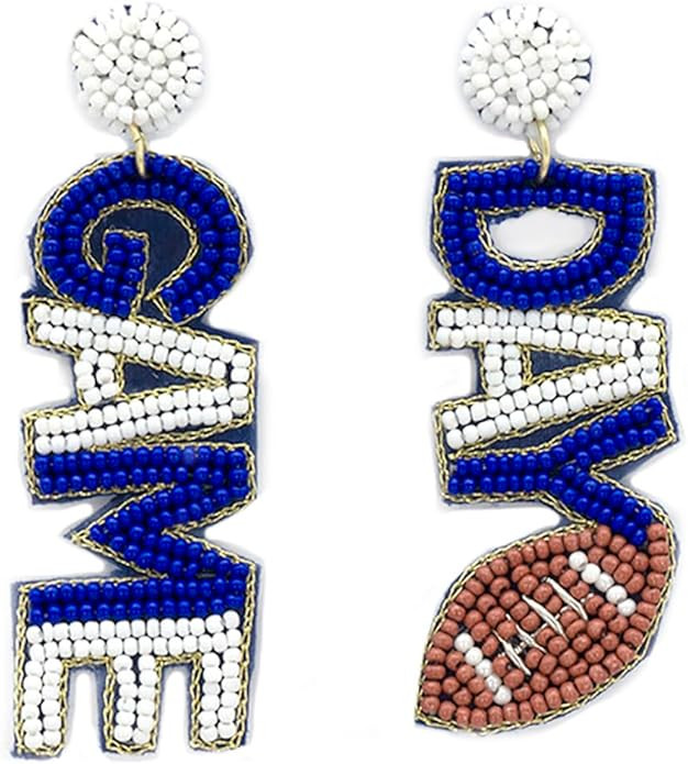 Beaded Game DayPost Earrings Handmade Game Day Earrings College Sport | Amazon (US)