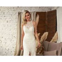 High Neck Lace Dress, White Wedding Dress Lace, Beach Bridal Dress, Halter Wedding Dress, White Lace | Etsy (US)