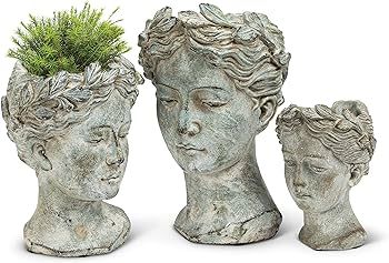 Abbott Collection 27-GODDESS-535-XS XS Goddess Head Cement Indoor and Outdoor Planter Pot | Amazon (US)