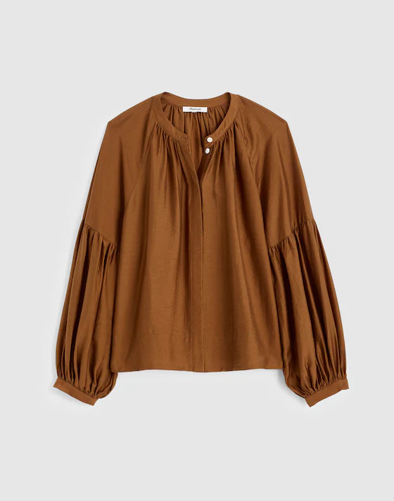 Shirred Balloon-Sleeve Top | Madewell