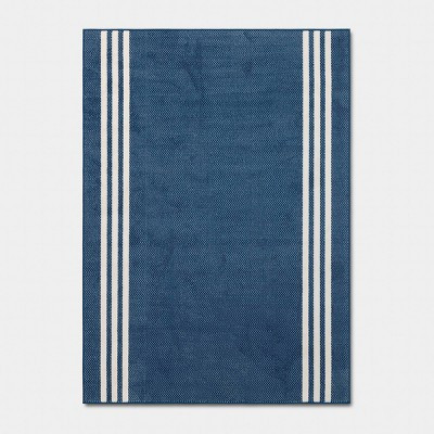 5'x7' Blue with Ivory Side Stripes Dorm Area Rug - Threshold\u2122 | Target