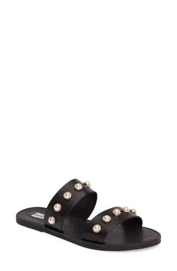 Women's Steve Madden Jole Embellished Slide Sandal, Size 10 M - Black | Nordstrom