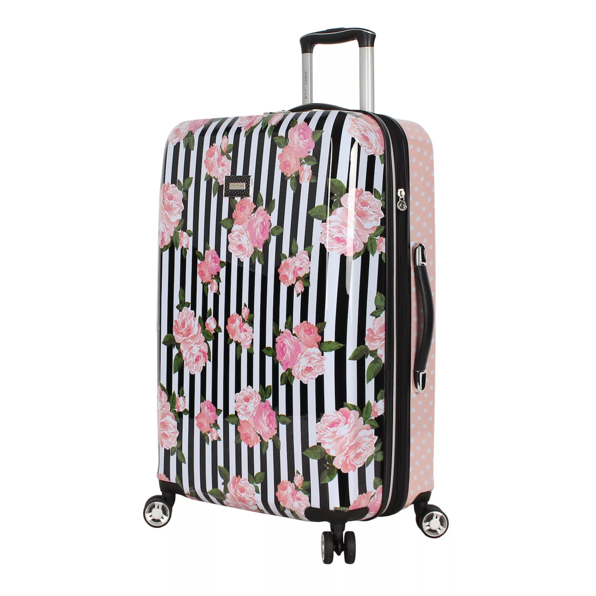 Betsey Johnson Stripe Roses Hardside Spinner Luggage | Kohl's