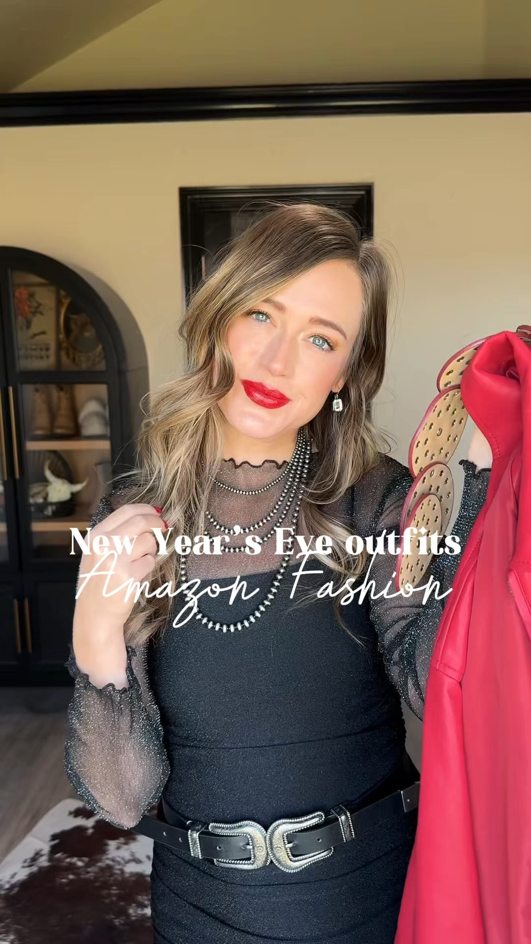 Amazon fashion New Year’s Eve outfits🪩💄🤠. Sparkle mesh top under sparkle ruched cami dress into a faux leather body suit (that is sherpa lined) and the cutest leopard slip skirt. Absolutely love the pops of red too❤️. 

#amazonnewyear #newyearseve #nyeoutfit #nyeoutfitideas #amazonfashionfinds #texascountry #ltkholidaystyle #newyearsevestyle #concertoutfits #bohowestern #bohowesternstyle #countryoutfits #looksforless 

Faux leather, leopard print, trendy new years outfit, what to wear, western style inspo, western boots, red lips,

#LTKWatchNow #LTKFindsUnder50 #LTKHoliday