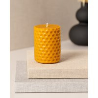 Beeswax Pillar Candle - Natural Handcrafted Honeycomb Pattern | Etsy (US)