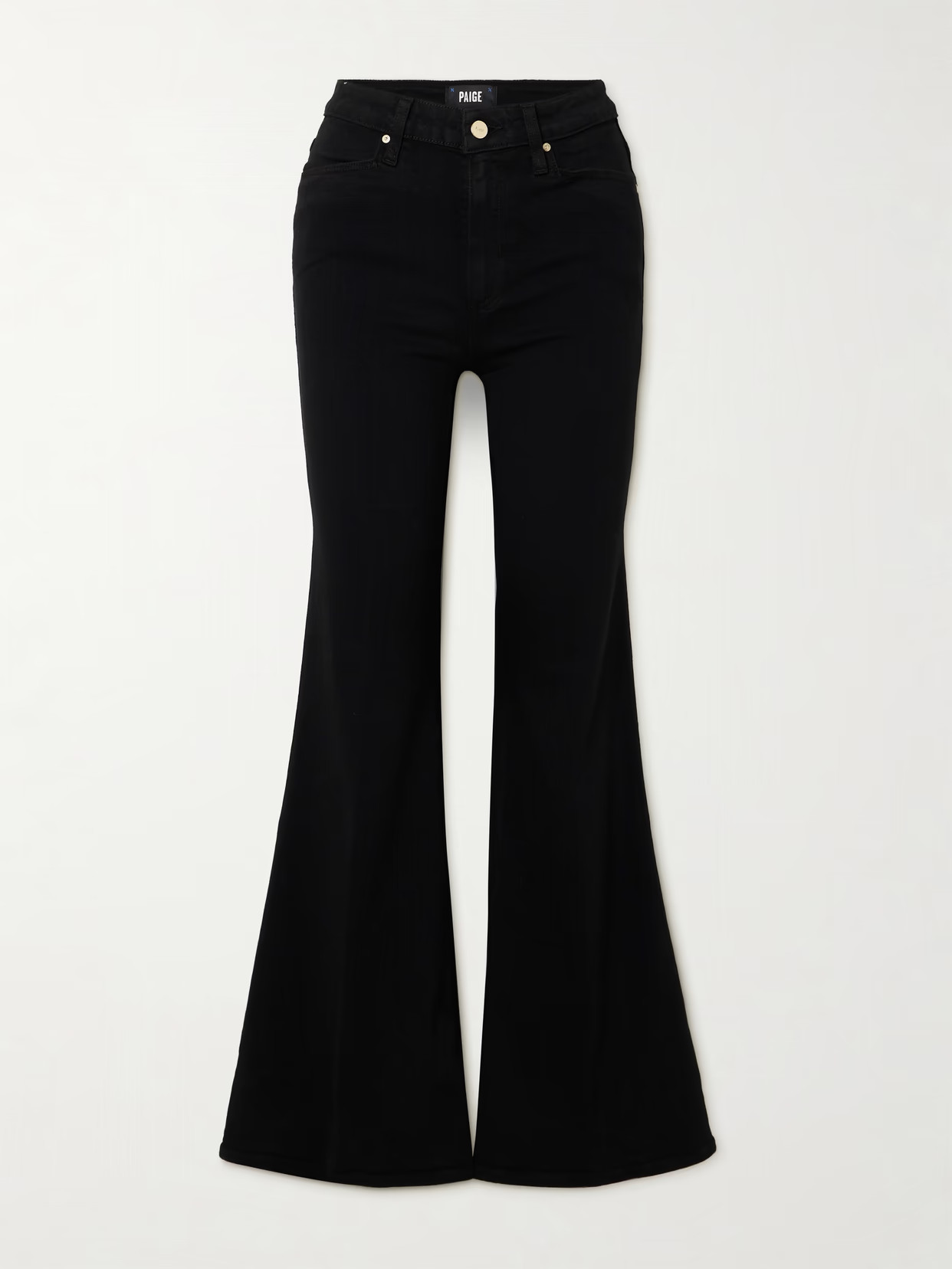 PAIGE - Charlie High-rise Flared Jeans - Black | NET-A-PORTER (US)
