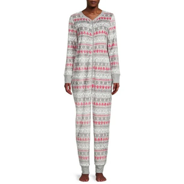 Women's Fairisle Union Suit Matching Family Christmas Pajamas - Walmart.com | Walmart (US)