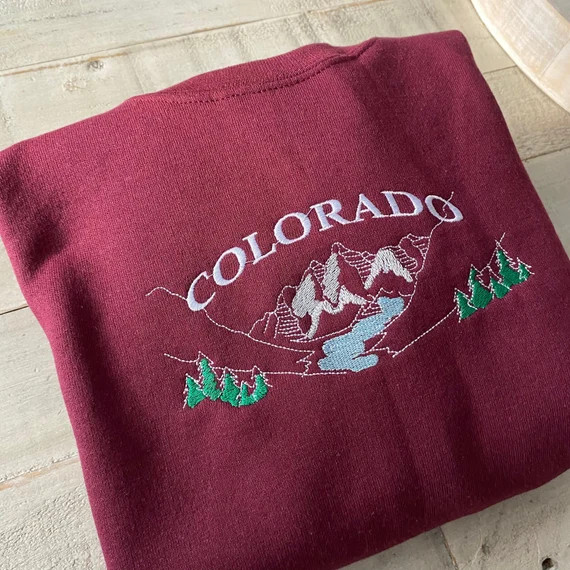 Colorado Embroidered Sweatshirt Colorado Vintage Sweatshirt - Etsy | Etsy (US)