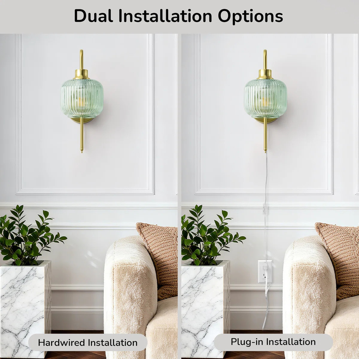 Plug-In/Hardwired Armed Sconce Iron Wall Sconces With Bulb (Set of 2) | Wayfair North America