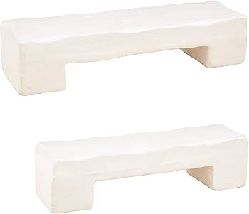 Mud Pie Large Paper Mache Riser; Small 3 1/2" X 12" | Large 4" X 14", White | Amazon (US)