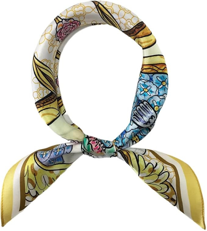 FONYVE 100% Mulberry Silk Scarfs for Women-Lightweight Square Satin Head Scarf-Small Silk Hair Sc... | Amazon (US)
