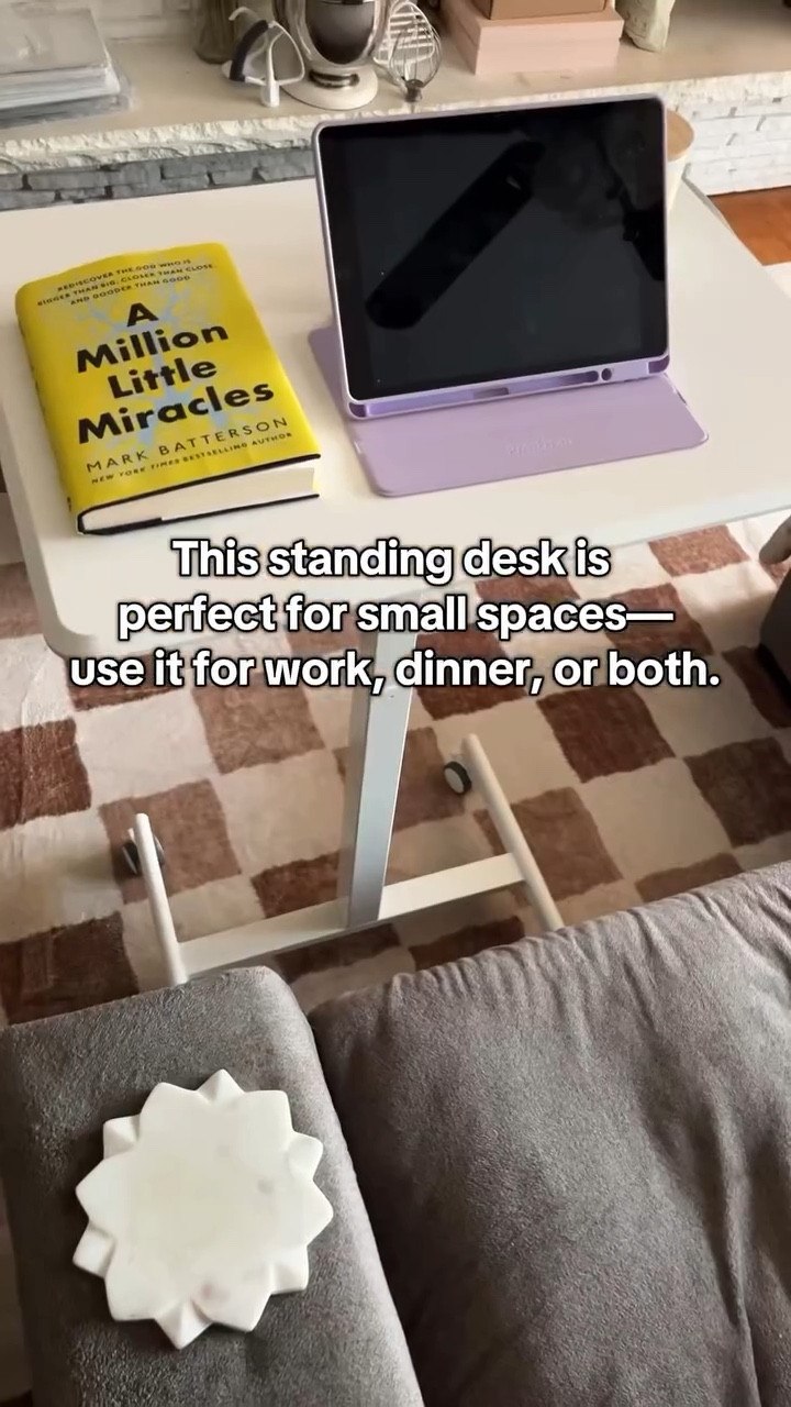 Comment “shop” for the details! More color options, too! So many uses and so convenient to have around. 

#standupdesk #standingdesk #bedsidetable #schooldesk #workfromhome
