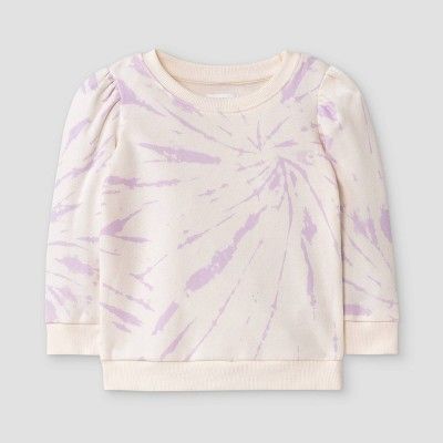 Grayson Mini Toddler Girls' Tie-Dye Fleece Pullover Sweatshirt - Purple | Target