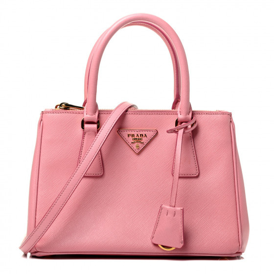 PRADA Saffiano Mini Galleria Double Zip Tote Petalo | Fashionphile