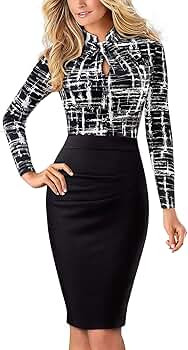 HOMEYEE Women's Short Sleeve Business Church Dress B430 | Amazon (US)