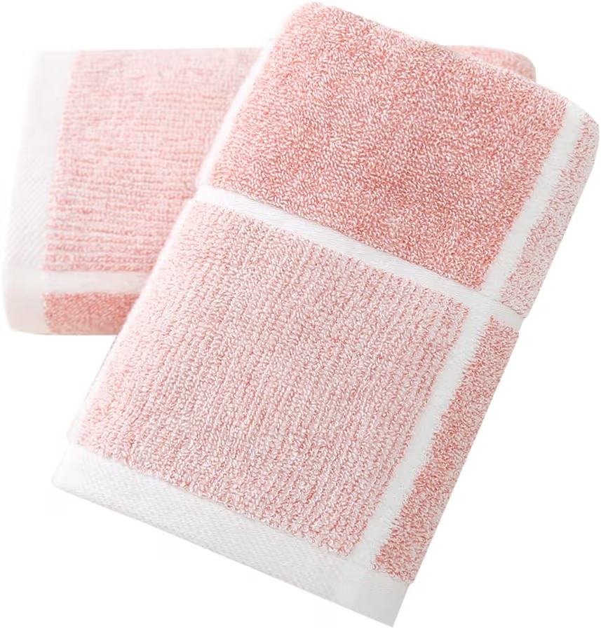 sense gnosis Pink Hand Towel Set of 2 100% Cotton Checkered Pattern Super Soft Highly Absorbent D... | Amazon (US)