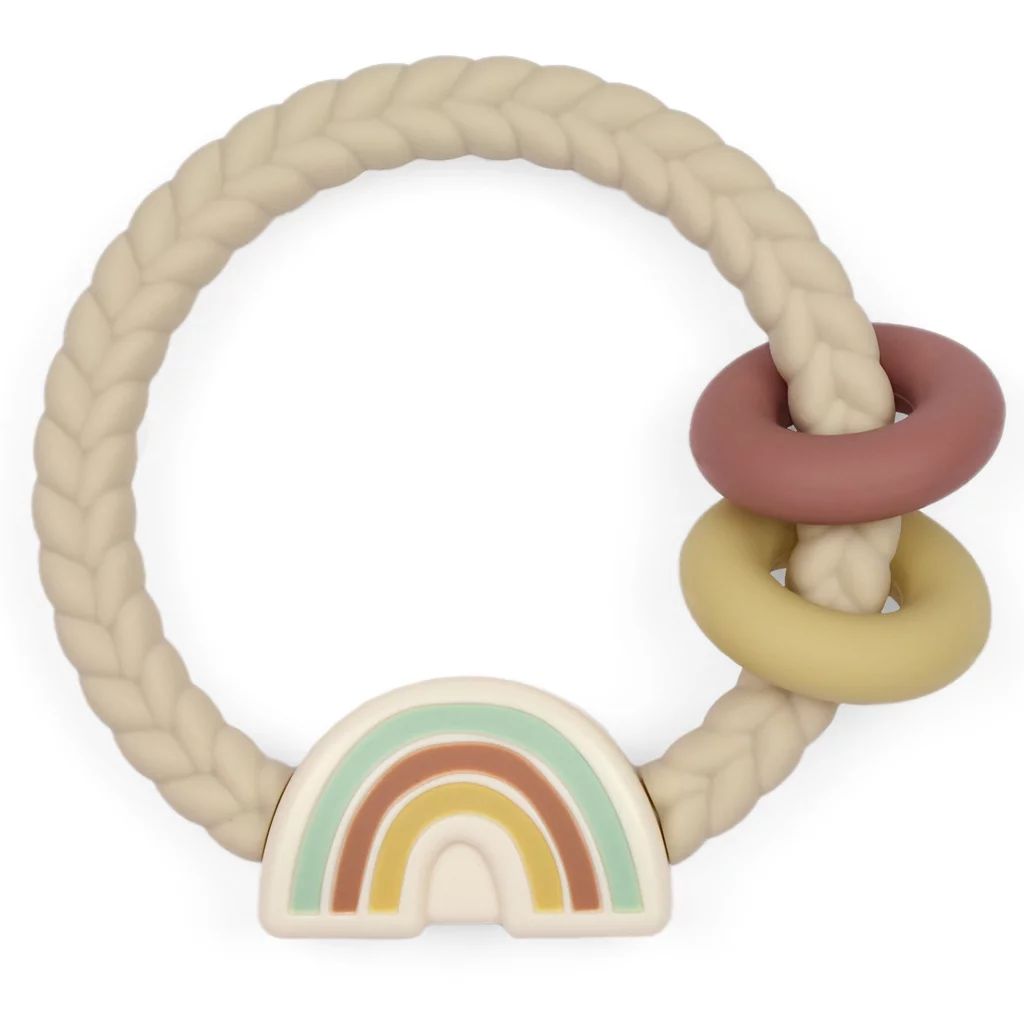 Itzy Ritzy Silicone Teether with Rattle, Neutral Rainbow | Walmart (US)