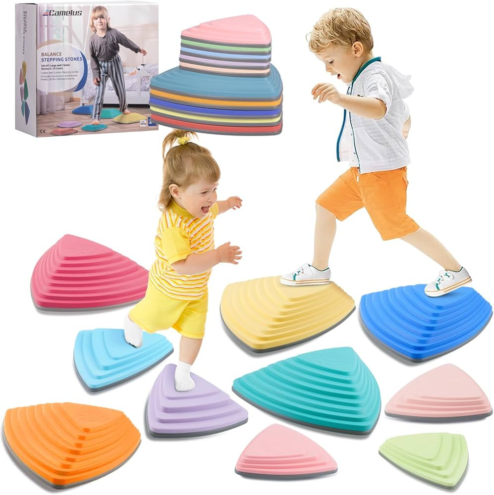 Stepping Stones for Kids, Toddler Stepping Stones Indoor Outdoor Activity Improve Balance and Coo... | Amazon (US)