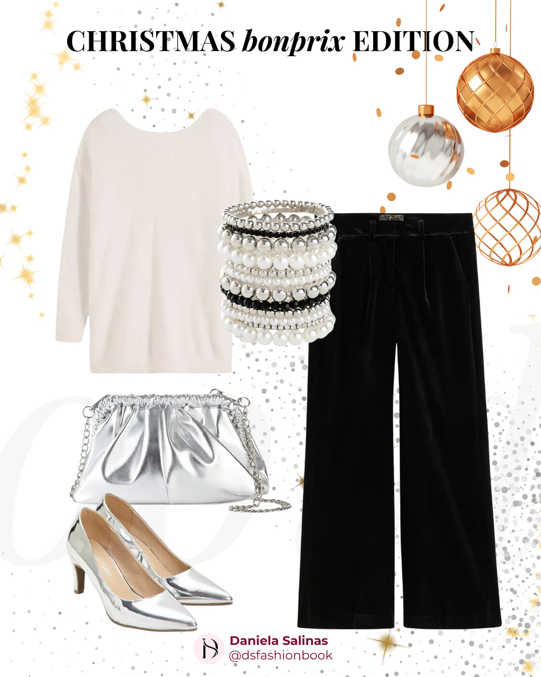 👉 Qual è il tuo look preferito?  

Ecco la mia mini capsule collection pensata per feste, cene ed eventi di dicembre creata con  @bonprix:  
1️⃣ Velluto total look + dettagli argento → cena elegante, party formale.  
2️⃣ Pantaloni in velluto + pullover bianco → evento di giorno, raffinato e versatile.  
3️⃣ Gonna paillettes + pullover bianco con fiocco → cena aziendale, romantica e brillante.  
4️⃣ Velluto + pullover incrociato con bottoni gioiello → serata tra amici, chic & comfy.  
5️⃣ Blazer in velluto + gonna paillettes → party glamour e scintillante.  

💡 Tutti i pezzi si mixano tra loro: la forza della capsule è la versatilità. 

#bonprix 

 #LTKitalia #LTKeurope #LTKfestive