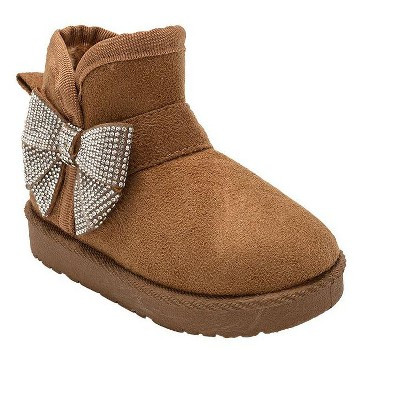 bebe Toddler Girls' Winter Boots - Snow Boots with Microsuede Upper, Rhinestone Bow, Cozy Shoes f... | Target