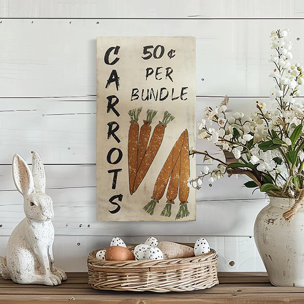 Wooden Carrot Sign - Decor Steals | Decor Steals