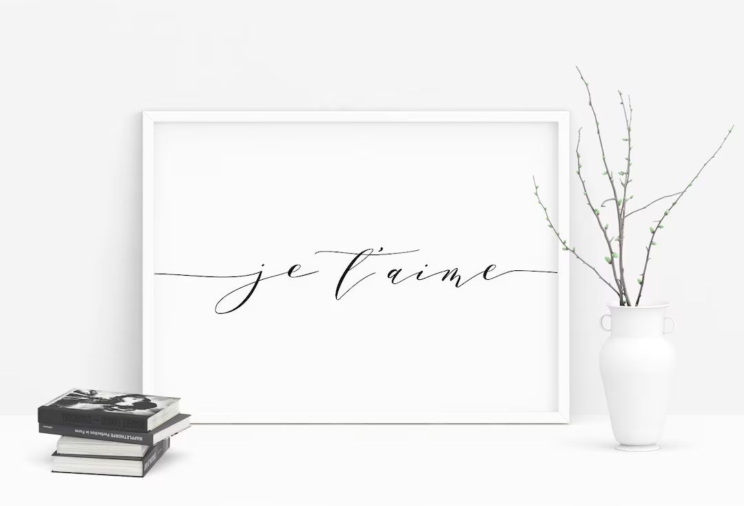 Je Taime, Printable Minimalist Typography Art, French I Love You Print Love Poster, Minimalist Wa... | Etsy (US)