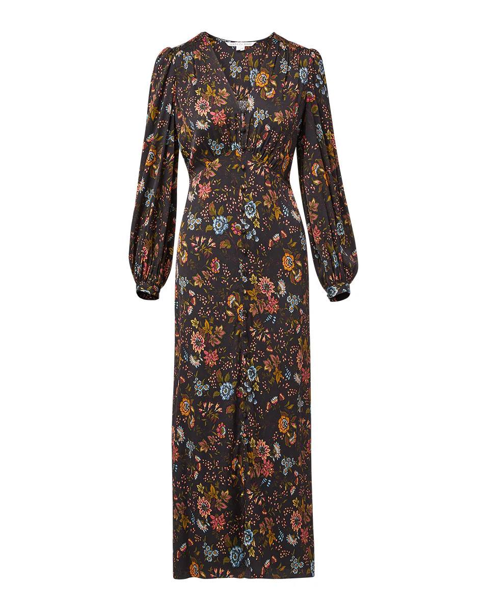 Terina Floral Stretch-Silk Dress | Veronica Beard