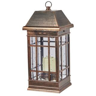 Smart Solar San Rafael II Mission Solar Pillar Candle Lantern in Antique Bronze 3960KR1 - The Hom... | The Home Depot