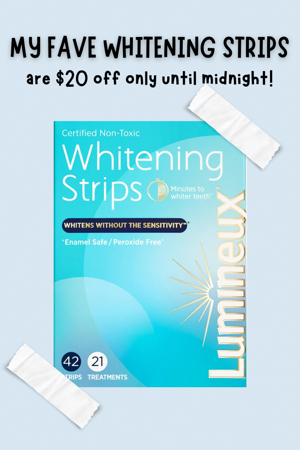 the viral tiktok (& my favorite) whitening strips are $20 off until midnight on amazon!!! making them only $30 and that’s a STEAL - go get em!!! 🦷✨🤍

#LTKfindsunder50 #LTKbeauty #LTKsalealert