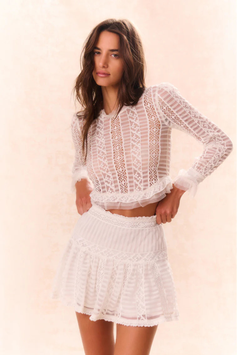 Rubyanne Crochet Lace Mini Skirt | LoveShackFancy