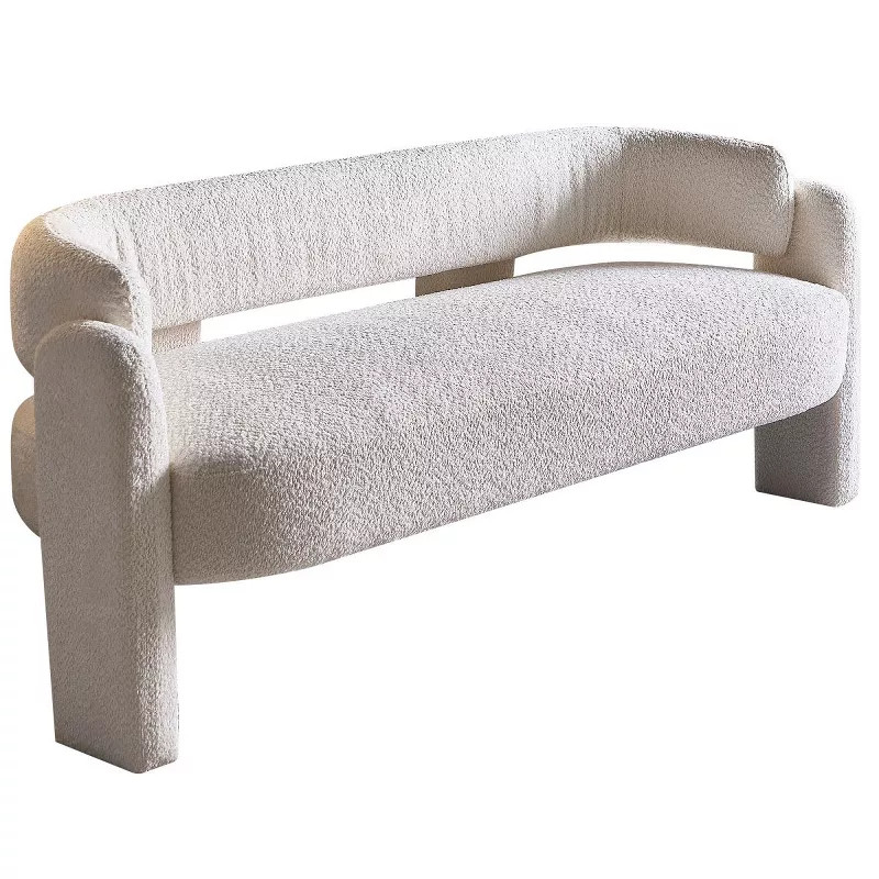 76''Modern Lounge Sofa 3 Seat Curved Sofa,Comfy Loveseat Sofa Upholstered Boucle Large Couch Chai... | Target