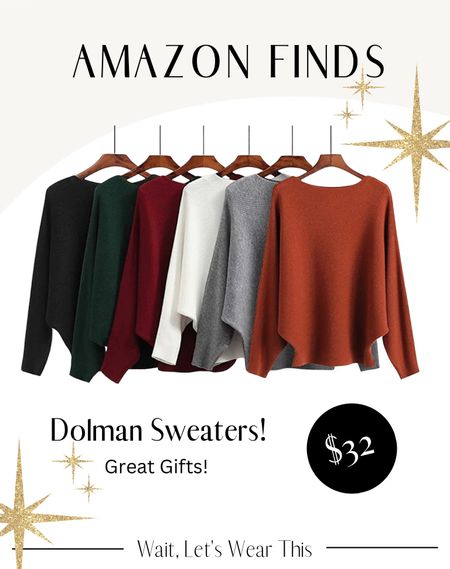 Dolman sweaters! Perfect gift! 

#LTKHoliday #LTKunder50 #LTKGiftGuide