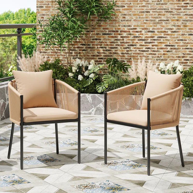 Outdoor Dining Armchair with Cushion | Wayfair North America
