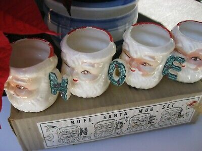 VINTAGE CHRISTMAS WINKING SANTA NOEL HANDLE MUG SET JAPAN  | eBay | eBay US