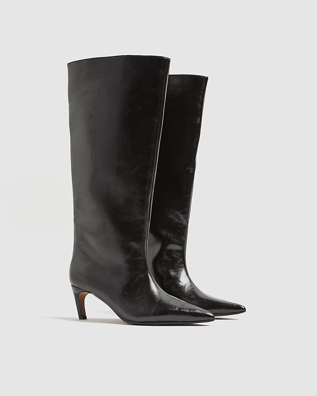 Black High Shine High Leg Boots | River Island UK & IE