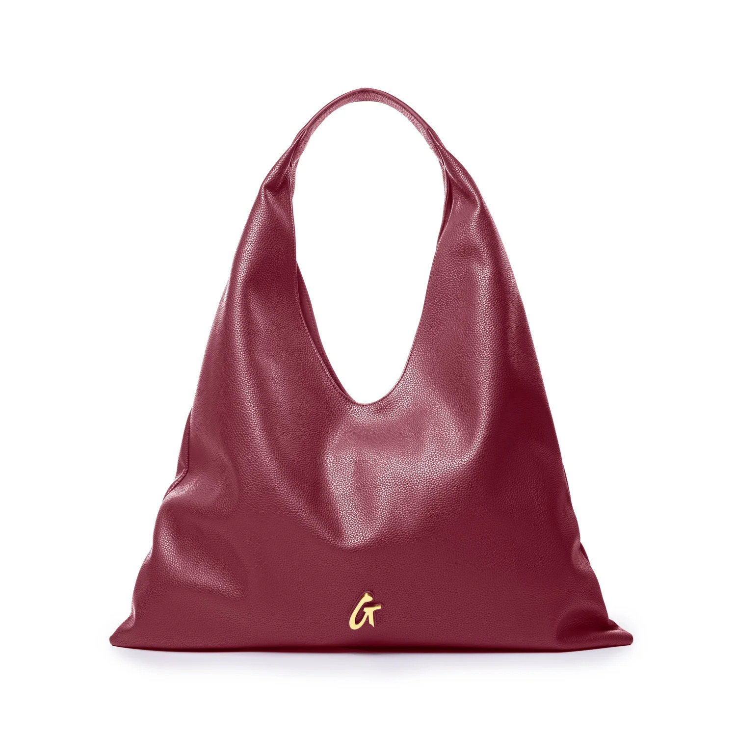 PEBBLE HOBO SHOULDER BAG - BURGUNDY | Glam-Aholic Lifestyle