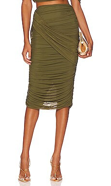Andrea Iyamah x REVOLVE Vani Midi Skirt in Olive from Revolve.com | Revolve Clothing (Global)