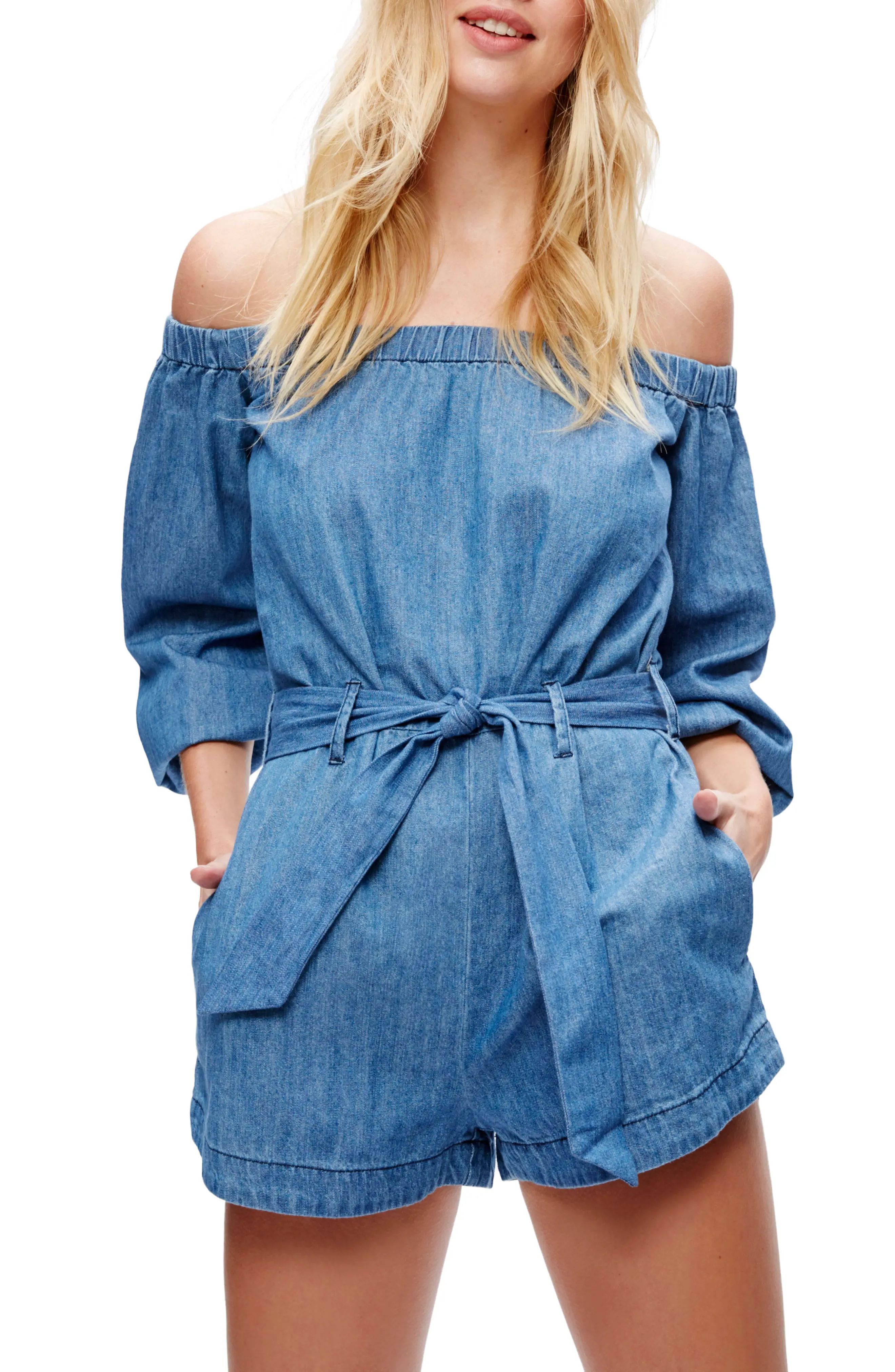 Tangled in Willows Off the Shoulder Romper | Nordstrom