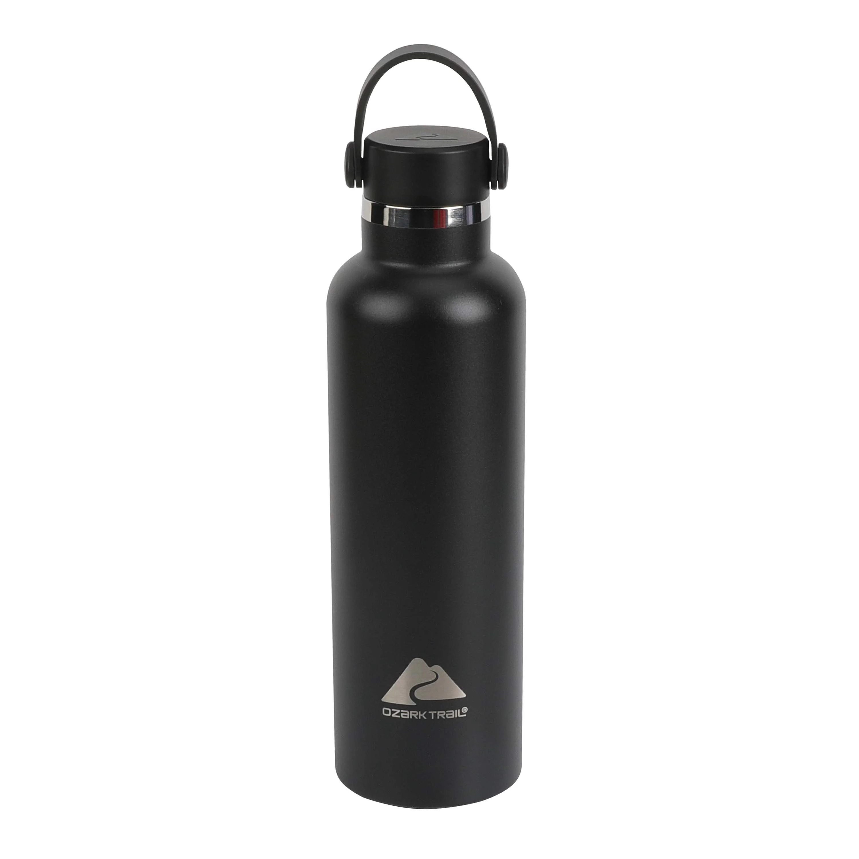 Ozark Trail 24 oz Vacuum-Insulated Stainless Steel Water Bottle with Handle, Black | Walmart (US)