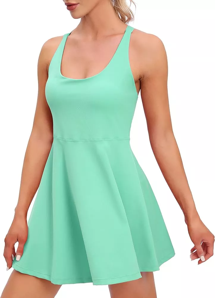 Fengbay Tennis Dress for Women,Golf Dresses with Built in Shorts with 4  Pockets for Sleeveless Athletic Workout Dress