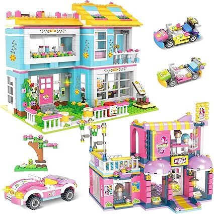 1655 Pieces Friends House Building Blocks Set Hair Salon Creative Toy Building Kit for Kids Best ... | Amazon (US)