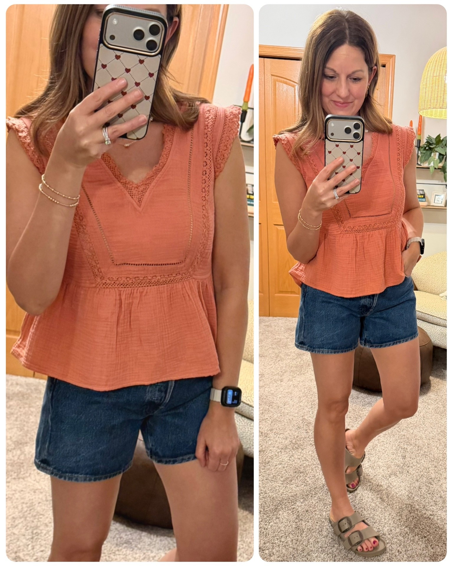 The cutest new top from 🎯 paired with the best denim shorts = the perfect summer look! 

Fit tips
Top - runs generous, I’m between an XS/S, wearing this in XS
Denim shorts - tts 
Sandals - tts

Target | Evereve | DSW | summer outfit 


#LTKOver40