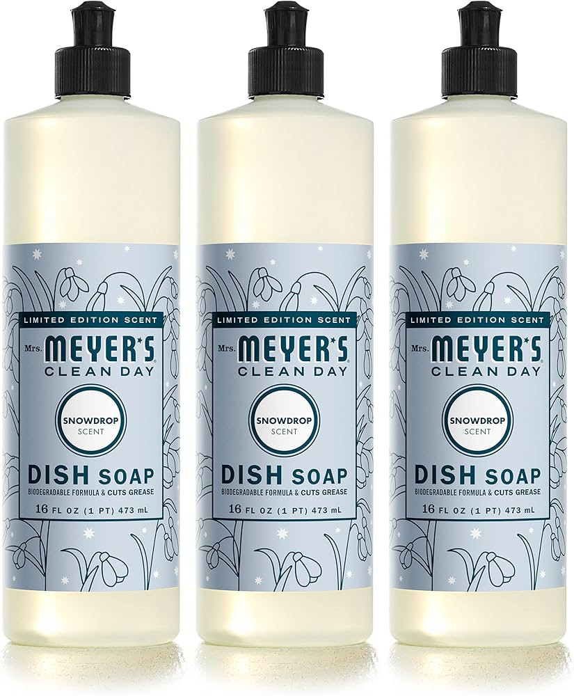 Mrs. Meyer's Liquid Dish Soap, Biodegradable Formula, Limited Edition Snowdrop, 16 fl. oz - Pack ... | Amazon (US)