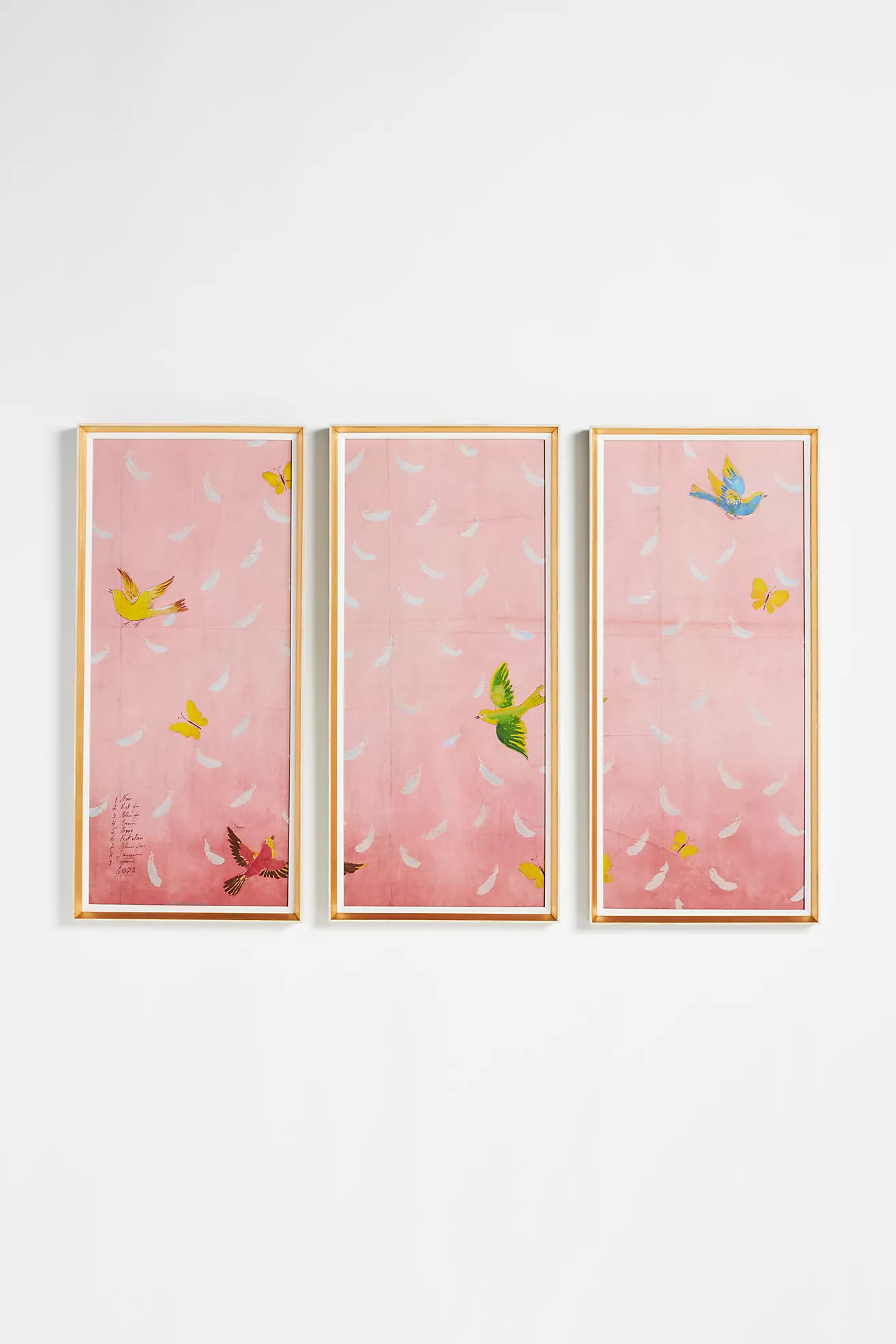Feathers Triptych (var. 1) Wall Art | Anthropologie (US)