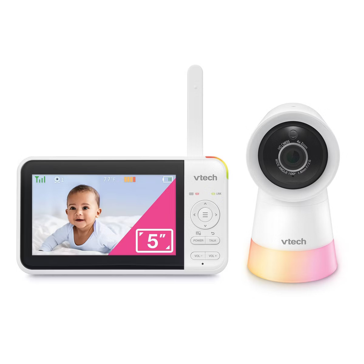 V-Tech 5" Pan Tilt Video Baby Monitor with Adaptive Night Light: 2-Way Talk, Night Vision, Adjust... | Target