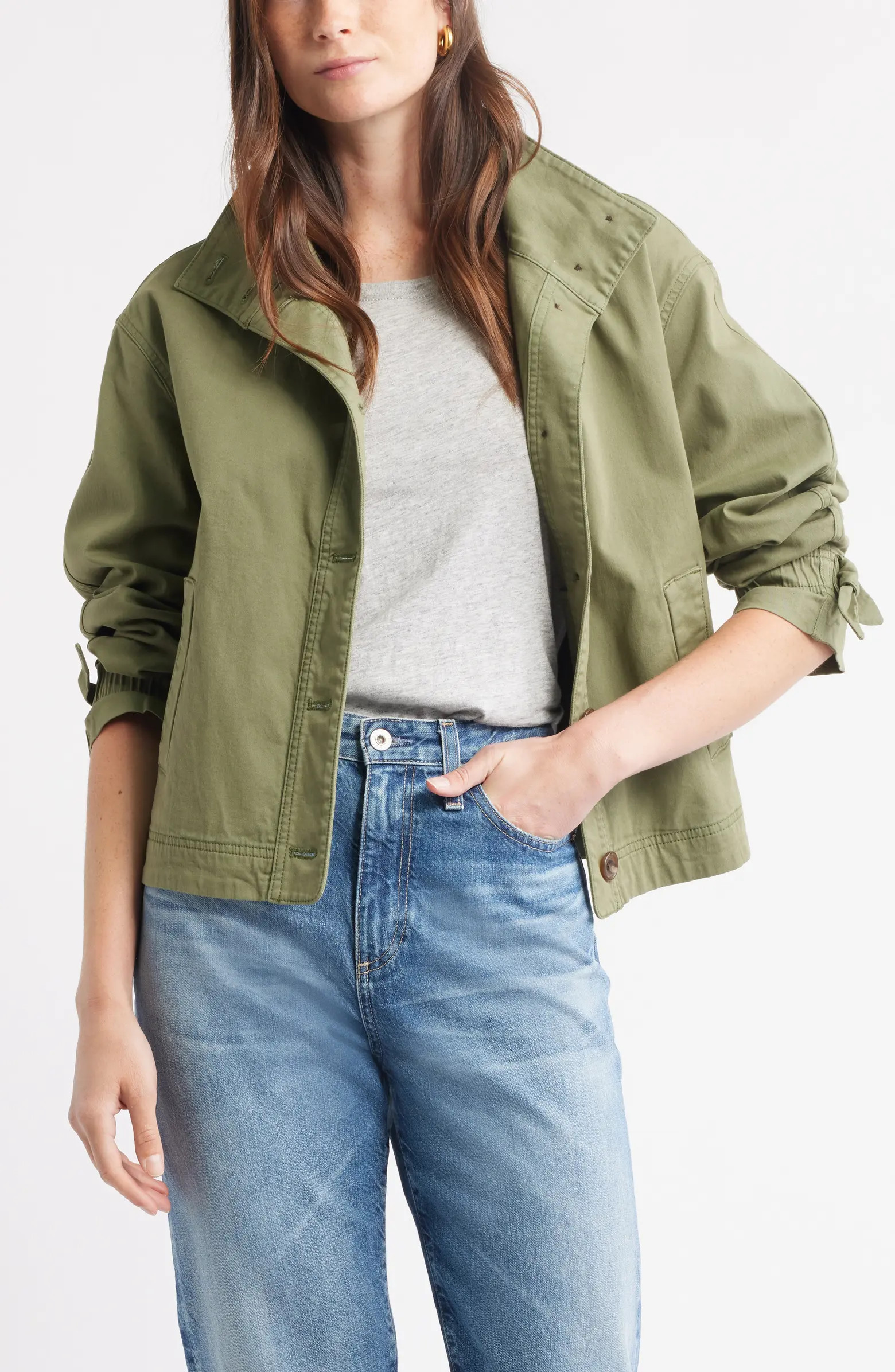 Cotton Stretch Twill Swing Jacket | Nordstrom