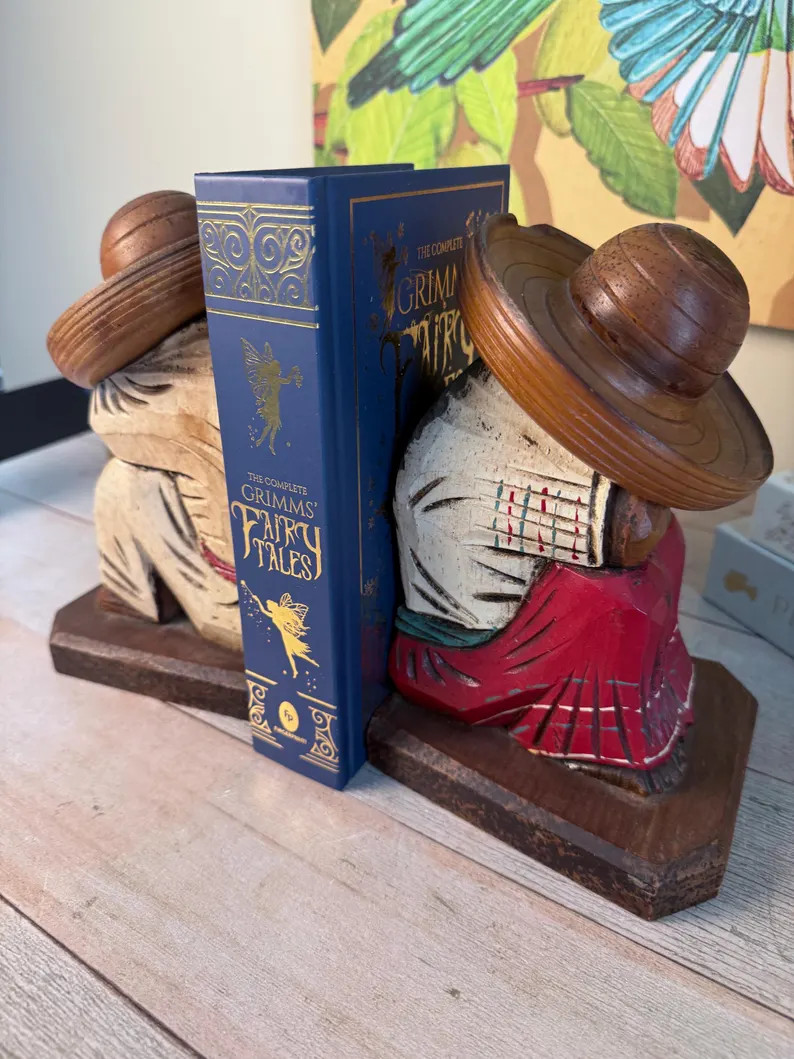 Vintage Mexican Siesta Man Bookends – Hand Carved Wood Hidden Compartment Set - Etsy | Etsy (Global)